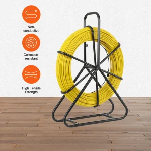6mm x 130m Elettricista Filettatrice Cavo in fibra di vetro Asta da corsa Nastro per pesci Rodder Cavo Sbloccatore Leader