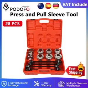 28 pezzi Kit spalla pressa e maglione Cuscinetti boccole Guarnizioni Rimozione Strumento di installazione Strumento di riparazione auto