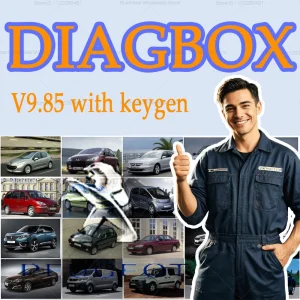 Modelli di auto europee DiagBox 9.85 con keygen gratuito Software diagnostico per auto per Peogeot per chiari codici errore Ripristina il collegamento USB 2025