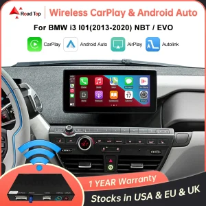 Wireless CarPlay Per BMW i3 I01 NBT EVO Sistema 2013-2020 con Android Auto Mirror Link AirPlay Car Play Fotocamera posteriore BT GPS