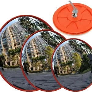 Specchio convesso Specchio per la sicurezza stradale infrangibile Ampio angolo di 130 gradi Punto cieco Sicurezza del parcheggio per auto Curvo + Vite di staffa