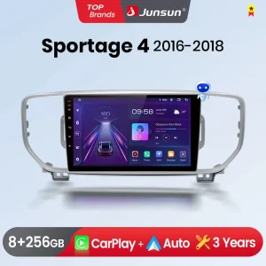 Autoradio Junsun con CarPlay Wireless e Android Auto per Kia Sportage 4 QL 2016-2018, Sistema GPS Intelligente Multimediale