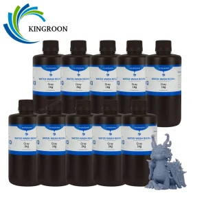 Resina per lavaggio ad acqua KINGROON 22LbS 405nm resina lavabile in acqua fotopolimero Standard per stampante 3D LCD ad alta precisione 5kg 10kg
