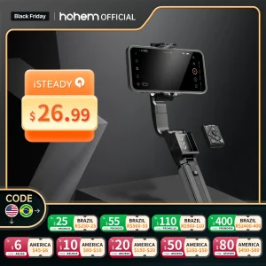 Hohem istady Q palmare stabilizzatore cardanico telefono Selfie Stick prolunga treppiede regolabile con telecomando per Smartphone