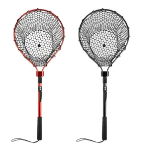 Guadino da pesca telescopico Rete da pesca pieghevole con manico Accessorio per attrezzatura da pesca con rete a mano per pesci in rete di silicone portatile