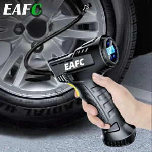 EAFC 120W Compressore d’aria portatile Pompa gonfiabile wireless/cablata Pompa d’aria portatile Gonfiatore digitale per palle di bicicletta per auto