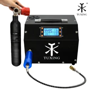 TUXING 4500Psi 300Bar Compressore d’aria PCP Display LCD Sistema di controllo digitale Arresto automatico Compressore ad alta pressione per fucile PCP