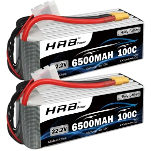 Batteria Lipo HRB 6S 22.2V 6500mah Batteria Drone 100C Con Connettore XT60 per RC Auto Monster RC elicottero 600 700 Drone RC Barca