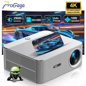 PROGAGA PG610W Proiettore 4K Android WiFi Messa a fuoco automatica Full HD 1080P Projetor PG610 ATV Proiettore portatile Home Theater Fascio video
