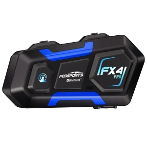 Interfono Bluetooth per Casco Moto Fodsports FX4 Pro, Comunicazione tra 4 Motociclisti, 1200m, Radio FM