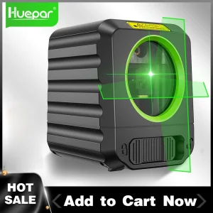 Huepar 2 Linee Livello Laser Autolivellante Fascio Verde Linea Trasversale Verticale e Orizzontale 100ft Allineamento Strumenti Laser Per La Casa FAI DA TE