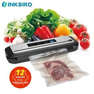 Macchina automatica di sigillamento del sigillatore 110V dell’alimento di vuoto di Inkbird INK-VS01 con i modi asciutti & umidi taglierina incorporata per conservazione dell’alimento
