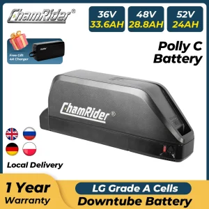 ChamRider 48V 36V 52V Batteria Ebike 28.8ah Polly C 40A BMS 18650 Celle 500W 750W 1000W 1500W 21700Pack Bicicletta Elettrica Al Litio