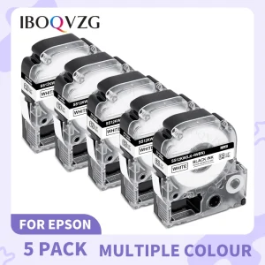 Muslimab 5 pz compatibile per Epson Label Tape SS12KW SS9KW SS6KW SS18KW SS24KW utilizzare per EPSON LW-300 LW-400 LW-600P LW-700 LC-4WBN
