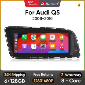 Junsun 8.8 pollici CarPlay Per Apple Autoradio Multimediale Per Audi Q5 2009-2016 4G LTE WiFi Bluetooth Senza Fili Android Auto Stereo