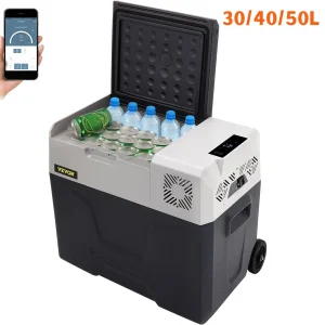 VEVOR 30L/40L/50L Frigorifero per auto, frigorifero portatile monodono con ruote e maniglia,4 ° F-68 ° F regolabile per campeggio, camper