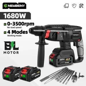 Martello elettrico senza spazzole da 26 mm Strumento per trapano a percussione rotante elettrico multifunzione ricaricabile senza fili per perno batteria Makita 18V