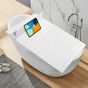 Copri vasca da bagno pieghevole in PVC 75X170 cm Vassoio da bagno antipolvere impermeabile per l’esperienza termale del bagno di casa