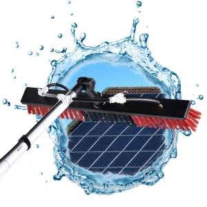 Spazzola e asta per la pulizia dei pannelli solari Pulitore per finestre allungabile da 11 m Kit per la pulizia delle finestre alte, Spazzola per vetro esterna regolabile