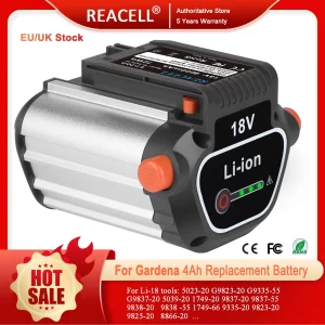 Batteria di ricambio REACELL 18 V 4000 mAh per batteria Gardena 18 Volt BLi-18 9840-20 9839-20 Batteria compatibile con Gardena