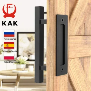 KAK 12 pollici maniglia per porta scorrevole per fienile Set di ferramenta per armadio a filo maniglia per porta in legno maniglia per mobili per porte interne Hardware