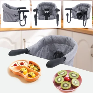 Clip su seggiolone pieghevole portaoggetti piatto sedile di alimentazione portatile design ad alto carico adatta alla sedia da tavolo veloce per 0-24 mesi a casa