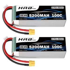 Batteria Lipo HRB 6S 22.2v 5200mah Batteria Drone RC 100C Con Connettore XT60 Per Globin SAB 700 elicottero RC Aereo RC Monster