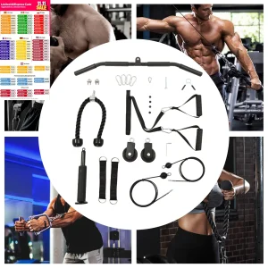 Sistema di pulegge per pesi a cavo per sistema di pulegge per palestra domestica Palestra con corde di sicurezza Attrezzatura per allenamento per la forza fitness unisex per adulti