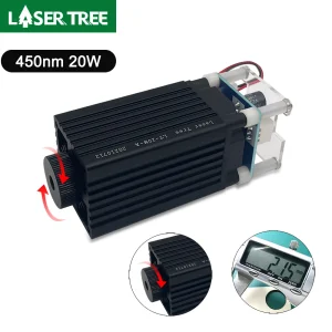LASER TREE Modulo laser 10W 5W 4W, testa laser a luce blu TTL 450nm per incisione laser su legno Strumento di creazione fai-da-te