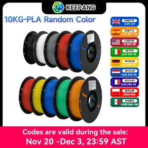 Filamento PETG PLA da 10 kg per filamento stampante 3D 1 kg/rotolo Filamenti in plastica da 1,75 mm Line Up Materiale di stampa ordinato per stampante 3D