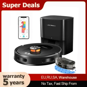 Robot Aspirapolvere e Lavapavimenti LDS Liectroux T9, pulizia smart home a secco e umido,con stazione di auto-svuotamento,mappe multi-piano, potente aspirazione 6.5KPa,carpet boost,spazzole
