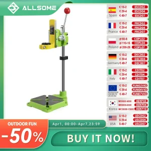 ALLSOME MINIQ BG6117 supporto per trapano da banco/pressa Mini staffa per trapano elettrico morsetto per banco da lavoro con telaio fisso rotante a 90 gradi