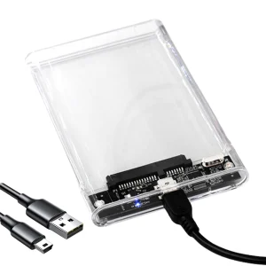 Custodia per unità a stato solido portatile trasparente HDD SSD da 2,5 pollici USB3.1 Tipo C Scatola per disco rigido esterno per MacBook PC