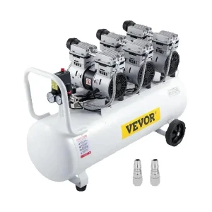 SucceBuy Compressore d’aria da 80 litri con doppia manometro Elettrovalvola sicura Compressore d’aria silenzioso ultra silenzioso da 22 galloni senza olio