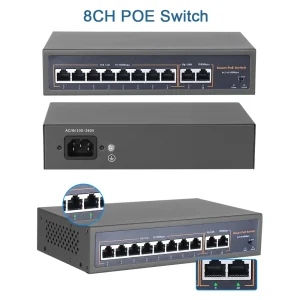Switch POE di rete 48V con porte 4/8/16CH 10/100Mbps IEEE 802.3 af/at su telecamera IP Ethernet/sistema di telecamere AP/CCTV wireless
