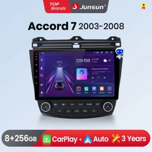 Junsun Wireless CarPlay Android Auto Car Radio per Honda Accord 7 2004 -2008 GPS Multimedia 2 din sistemi intelligenti Stereo