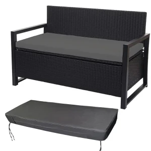 Cuscino per panca da giardino impermeabile al 100% Cuscino per panca lungo da esterno a 2/3 posti per giardino, patio, caffetteria con copertura rimovibile