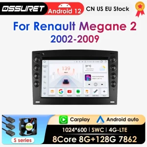 2 din Carplay Android Auto Autoradio Per Renault Megane 2 2002-2009 Auto Multimedia GPS autoradio RDS DSP AI 4G Octa Core 7862