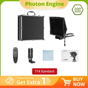 Ambitful T14 Teleprompter grande schermo Prompter intervista professionale pieghevole per Smartphone DSLR Camera registrazione Video in diretta