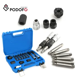 Podofo 13 pz alternatore ruota libera puleggia rimozione motore Set di attrezzi Auto per Mercedes Benz BMW HTO2004 accessori Auto professionali