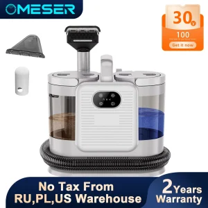 OMESER C988 Pulitore per tessuti portatile 1650W/6000Pa Sterilizzare a vapore Vac-Wash 2 in 1 e pulizia delle finestre Compatto per moquette/Hardwood