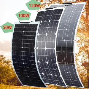 pannello solare 12v Pannelli solari flessibili 18v 50w 100w Flexible solar panel 120w pannello fotovoltaico per balcone solare per la casa auto barca camper 12v caricabatteria impermeabile