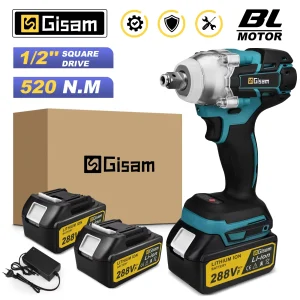 Gami 520N.M Avvitatore elettrico senza spazzole Avvitatore elettrico a batteria da 1/2 pollici per Makita 18V Batteria Cacciavite a perno Utensile elettrico