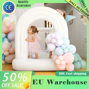 Magazzino UE Consegna veloce Castello gonfiabile arcobaleno di rimbalzo Casa da gioco in PVC per bambini 1-6 anni Regalo di compleanno e Natale
