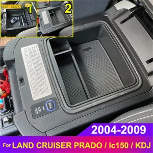 Vassoio della scatola di immagazzinaggio del bracciolo della Console centrale dell’auto per Toyota Land Cruiser Prado 120 150 FJ120 KDJ 120 125 2004 – 2009 Organizer per auto