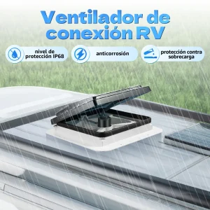 Ventilatore per tetto roulotte per camper Finestra che trasmette la luce Ventilazione dell’aria per camper Ventilatore di scarico automatico con luce a LED 12V