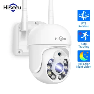 Telecamera IP PTZ WIFI Hiseeu 3/5MP 1536P con Zoom Digitale 5X, Audio Bidirezionale, P2P, Impermeabile per Esterni, per Sistema CCTV Wireless Hiseeu