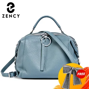 Borsa da Donna Zency di Design in Vera Pelle di Vacchetta, Borsa a Tracolla da Donna con Manico Superiore, Borsa a Spalla 2026, Borsa a Cuscino, Shopper
