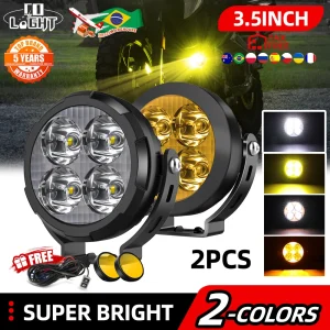 CO LIGHT 3 pollici bianco giallo LED spot lavoro guida fendinebbia con cablaggio per auto SUV moto ATV UTV camion 4×4 12V 24V