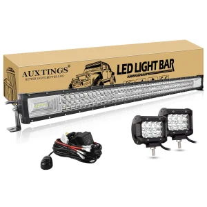 Barra Luminosa LED 7D 22-52 Pollici 270W-675W per Fuoristrada con Kit di Luci da Lavoro 2x36W, 12V 24V per Auto, Jeep, Camion, 4×4, ATV, Barca